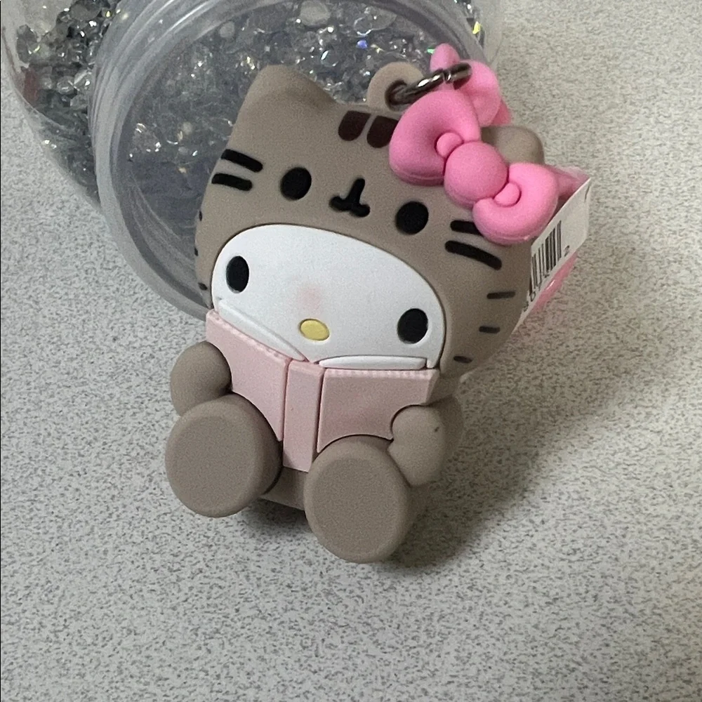 Sanrio Brown and Pink Cat Keychain
